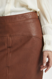 Cream leren rok Carsey