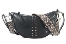 Crossbody tas met studs zwart