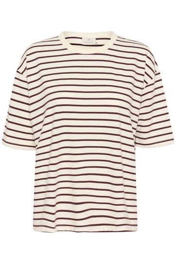 Kaffe T-shirt Winny streep bordeaux