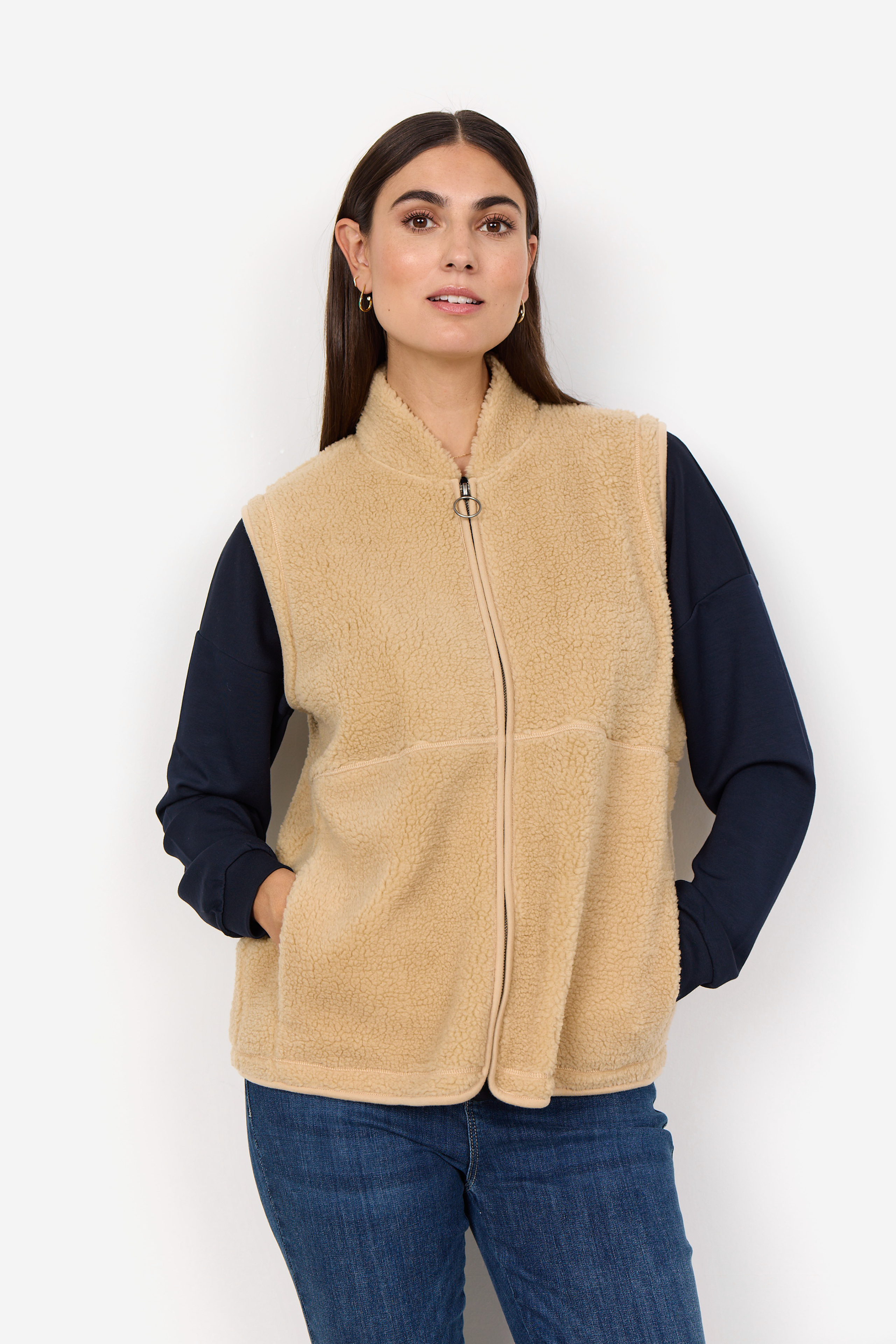 Soyaconcept gilet Onyx zand