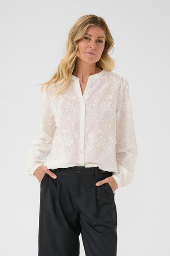 Cream blouse Hilda wit