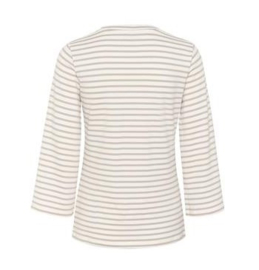 Kaffe shirt Liddy crème-grijs