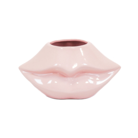 Vaas/ bloempot lippen lichtroze