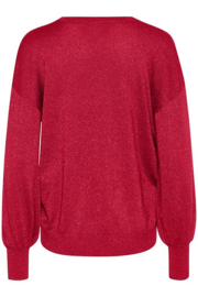 Kaffe top Regina felrood glitter