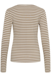 Kaffe shirt Liddy taupe-crème
