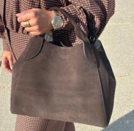 Fique The Label tas Eliza suède bruin