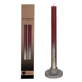 Set/2 kaarsen rood met goud