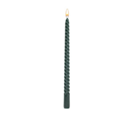Set/6 twisted kaarsen groen 30cm
