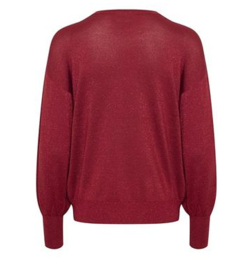 Kaffe top Regina rood glitter