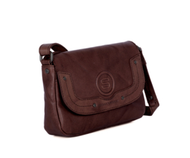 Schoudertas met flap bruin