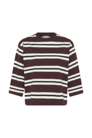 Kaffe T-shirt Winny streep bordeaux