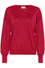Kaffe top Regina felrood glitter