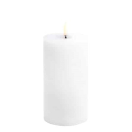 Uyuni LED melted pillar kaars ø7,8x15cm wit