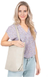 Zusss basic shopper kroko zand