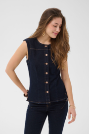 Cream gilet jeans