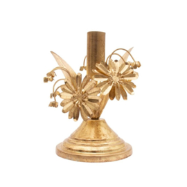 Kandelaar goud bloemen