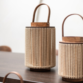 Lantaarn hout met touw