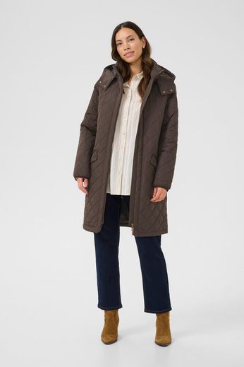 Cream jas met capuchon Arwen bruin