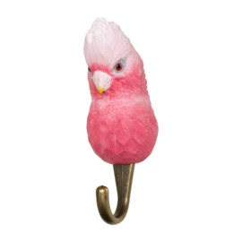 Houten haak roze kaketoe