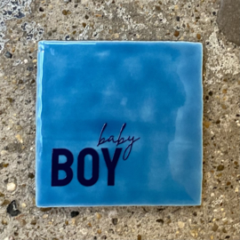 Tegeltje blauw "babyboy"