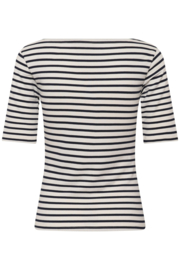 Kaffe shirt Liddy crème-blauw