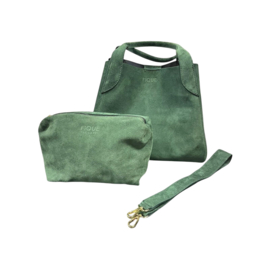 Fique The Label tas Eliza groen suède