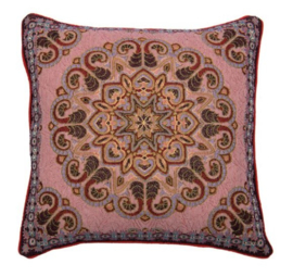 Kussen jacquard roze