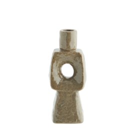 Kandelaar stoneware taupe