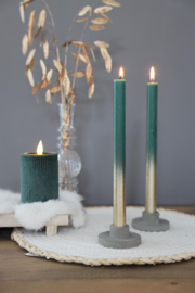 Set/2 kaarsen groen met goud
