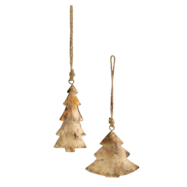 Kerstboompje hangend brons