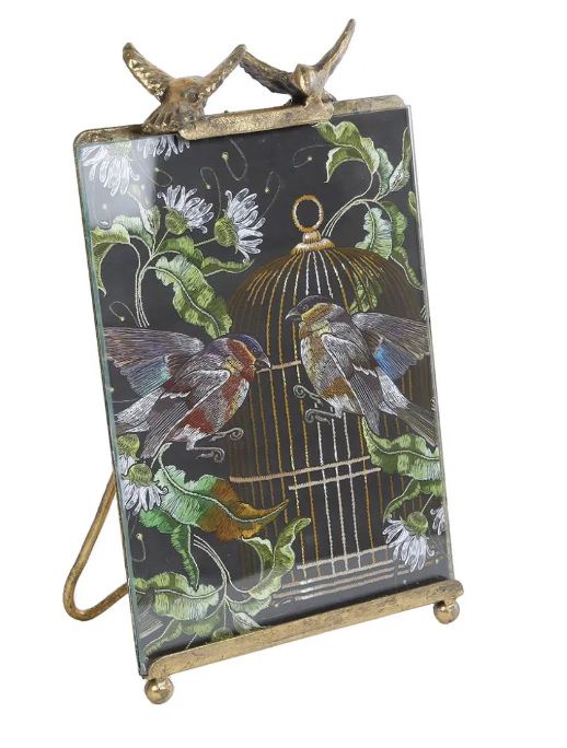 Fotolijstje messing met vogels