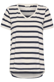 Cream T-shirt Larsa streep