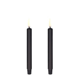 Uyuni set/2 LED potloodkaarsjes  zwart 13,8cm