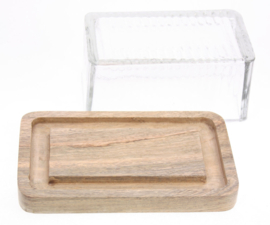Botervloot glas met hout