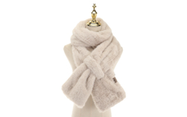 Sjaal fakefur met lus naturel