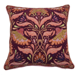 Kussen jacquard paars/roze