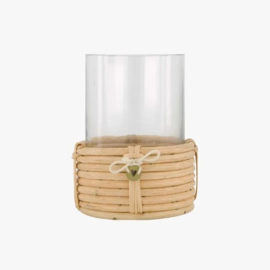 Zusss windlicht glas met rotan