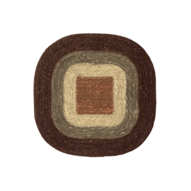 Placemat vierkant zeegras bruin combi
