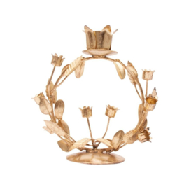 Kandelaar goud bloemen