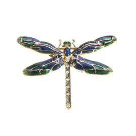 Broche libelle blauwgroen