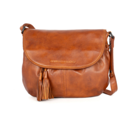Crossbodybag met klep cognac