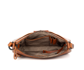 Schoudertas gesp cognac