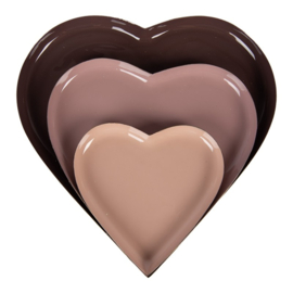 Tray hart roze tinten
