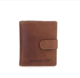 Portemonnee billfold druksluiting cognac