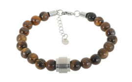 Herenarmband kralen bruin