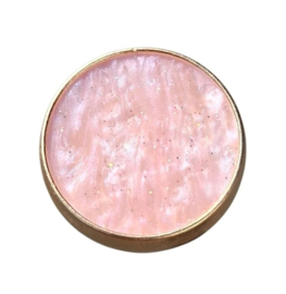 Knop Q32 mini roze met goud