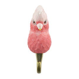 Houten haak roze kaketoe