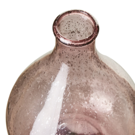 Vaasje recycled glas roze 18cm