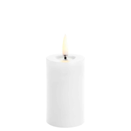 Uyuni LED melted pillar kaars ø5x7,5cm wit