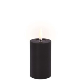 Uyuni LED melted pillar kaars ø5x7,5cm zwart